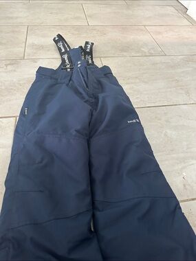 Kamik Navy Kids Snow Overalls with Branded Suspenders